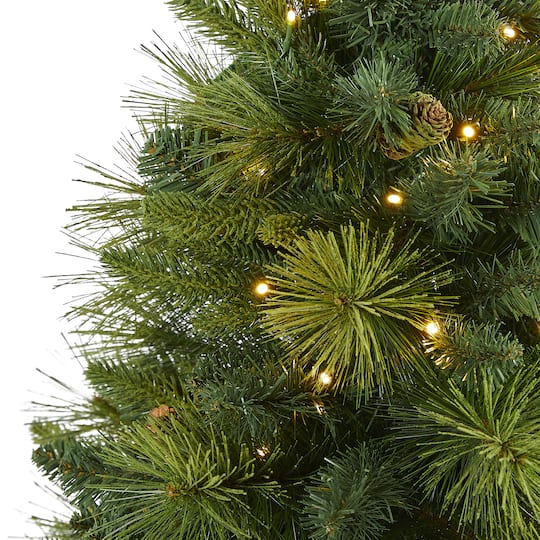 5ft. Pre-Lit North Carolina Mixed Pine Artificial Christmas Tree, Warm White LED Lights